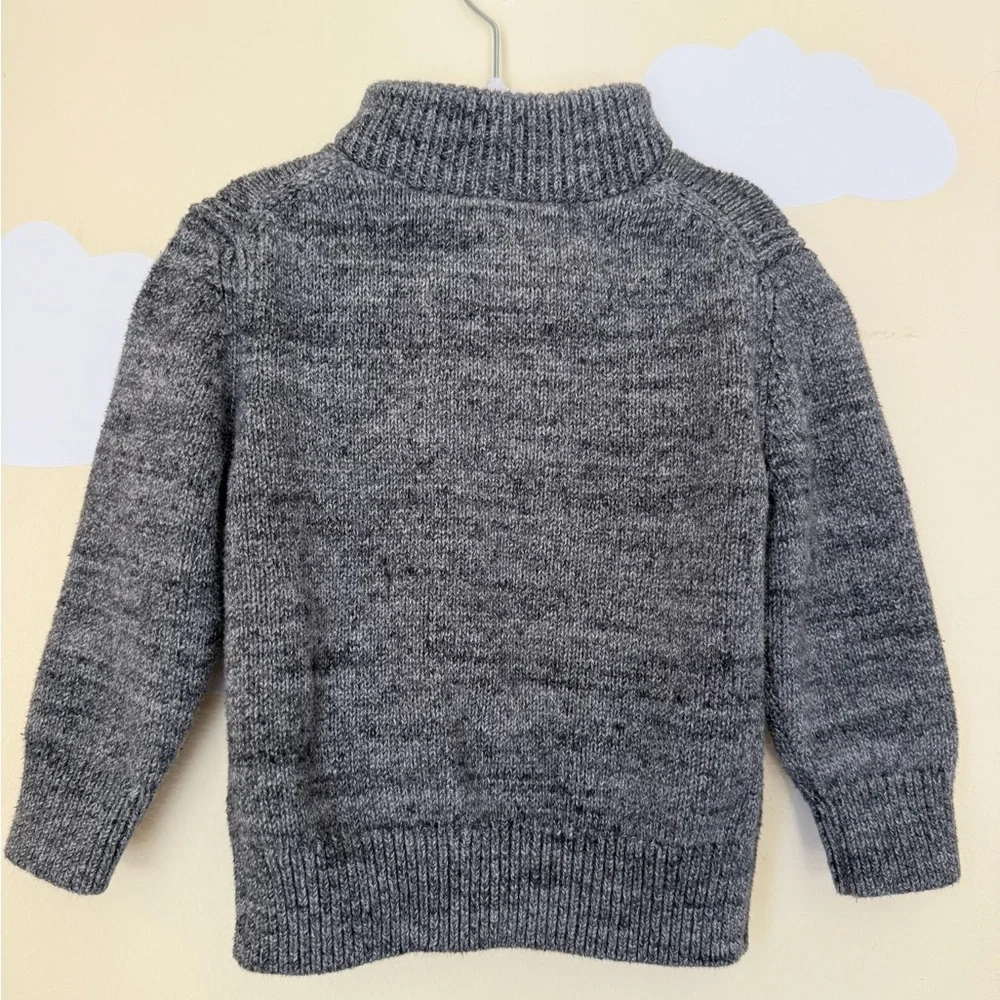 Gap Half Zip Knit Sweater Heather Gray Toddler Boy Size 2T